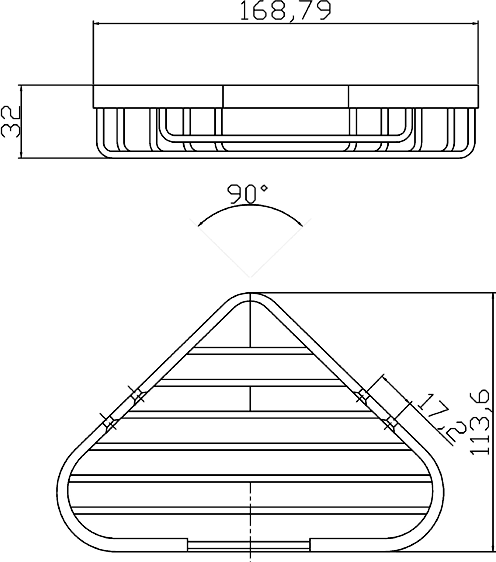 Technical image of Nuie Wirework Small Corner Basket