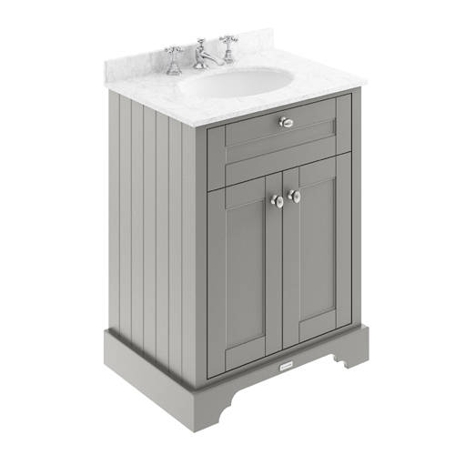 Old London Grey Furniture Vanity Unit, Basin & Marble 600Mm (, 3Th). Size 3