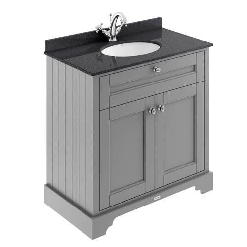 Old London 820 mm Freestanding Single Vanity with Integrated Ceramic Basin - Image 3