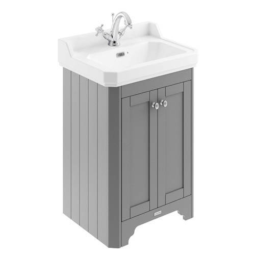Larger image of Old London Furniture Vanity Unit With Basins 595mm (Grey, 1TH).
