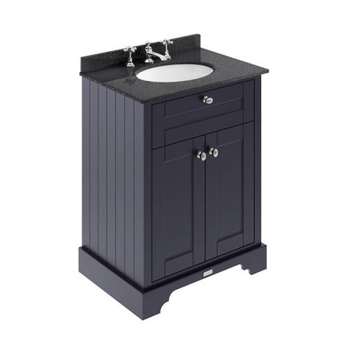 Old London Black/Blue Furniture Vanity Unit, Basin & Marble 600Mm (, 3Th). Size 3