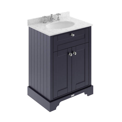 Old London Grey/Blue Furniture Vanity Unit, Basin & Marble 600Mm (, 3Th).