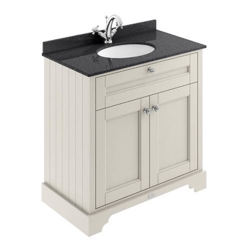 Old London Black Furniture Vanity Unit, Basin & Marble 800Mm (Sand, 1Th).