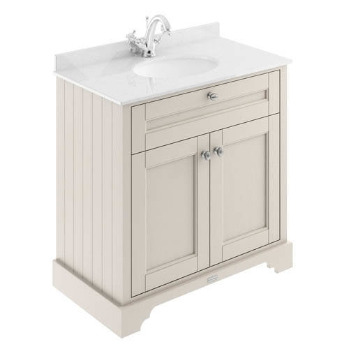 Old London White Furniture Vanity Unit, Basin & Marble 800Mm (Sand, 1Th).