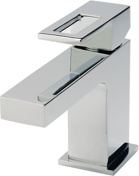 Larger image of Hudson Reed Logo Mono Basin Mixer Tap With Push Button Waste (Chrome).