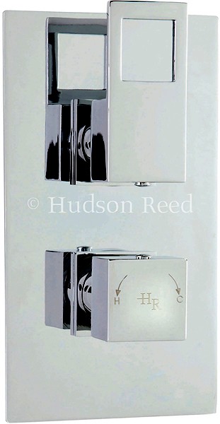 Larger image of Hudson Reed Logo Twin Concealed Thermostatic Shower Valve (Chrome).