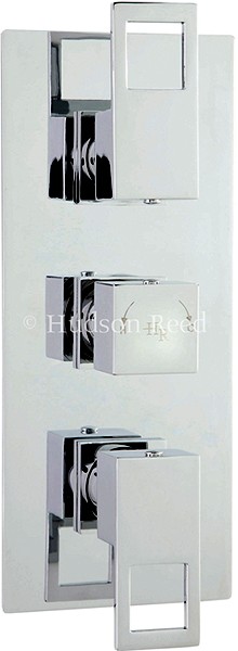 Larger image of Hudson Reed Logo Triple Concealed Thermostatic Shower Valve (Chrome).