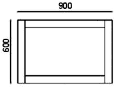 Technical image of Hudson Reed Contrast Bathroom Mirror (Black Frame). 900x600mm.