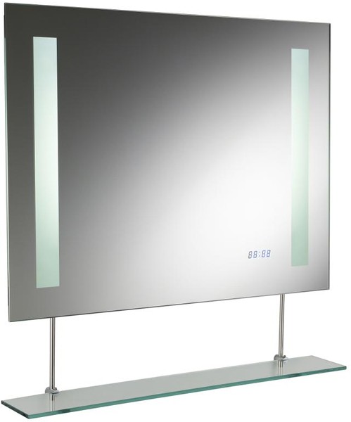 Larger image of Hudson Reed Mirrors Visage Mirror, Clock, De-Mister & Shelf (800x600).