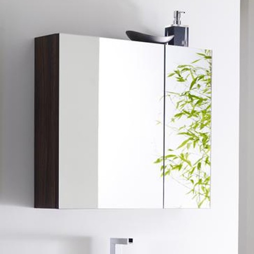 Larger image of Hudson Reed Sequence Mirror Bathroom Cabinet (Walnut).
