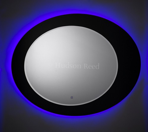 Larger image of Hudson Reed Mirrors Nimbus Bathroom Mirror, Blue LED Lights. 1050x800.