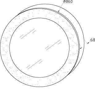 Technical image of Ultra Mirrors Zodiac Round Infinity Mirror. 860mm Diameter.