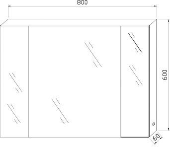 Technical image of Ultra Mirrors Edge Rectangular Infinity Mirror. 800x600mm.