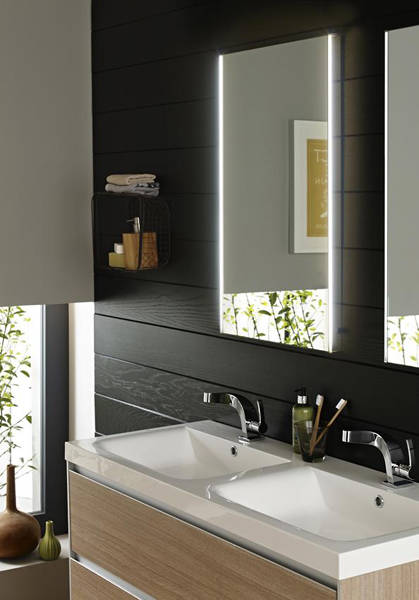 Example image of Hudson Reed Mirrors Malvern Mirror With Motion LED Lights (500x800mm).