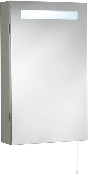 Larger image of Ultra Cabinets Consul Mirror Bathroom Cabinet & Light.  390x650mm.
