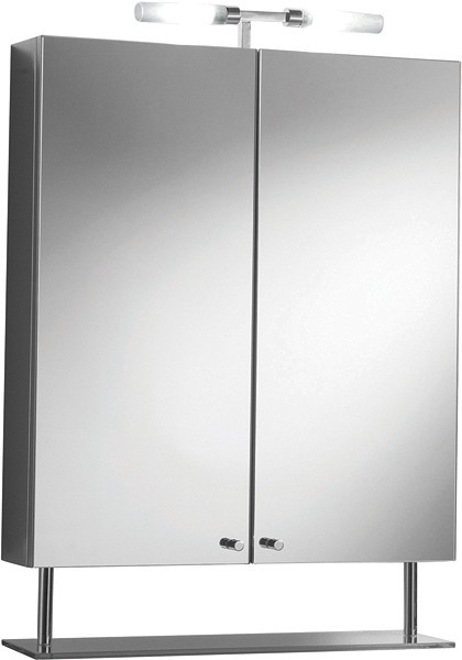 Larger image of Hudson Reed Cabinets Risa Bathroom Cabinet With Lights & Shelf.  600x739mm