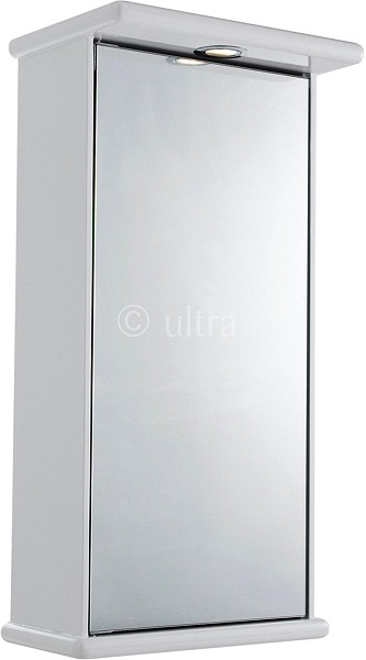 Larger image of Ultra Cabinets Niche Mirror Cabinet, Light & Shaver. 400x800x200mm.