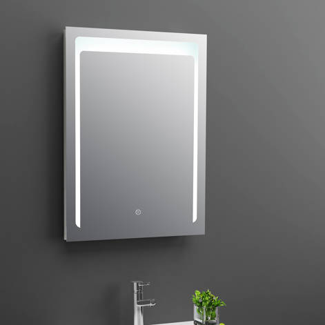 nuie LED Touch Sensor Mirror - 700 x 500mm - Silver - Image 6