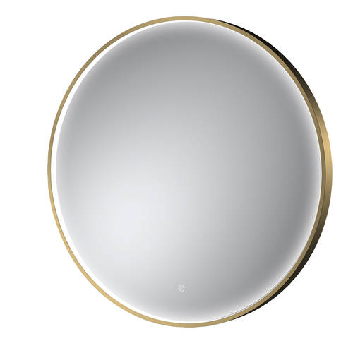 nuie Brushed Brass Framed LED Touch Sensor Mirror 800mm - Bathroom Mirror - Touch Sensor - Demister Pad - Image 5