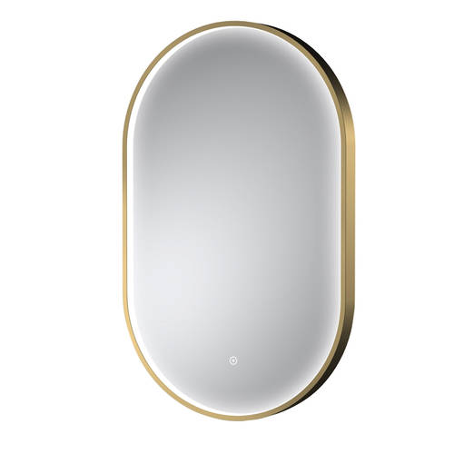 Nuie Brushed Brass Columba Inset Framed Oval Illuminated Led Mirror With Demister And Touch Sensor | | Glass/Aluminium | 800Mm X 500Mm - Image 3