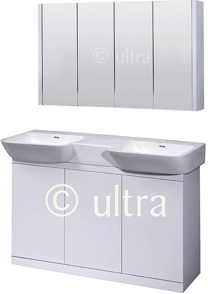 Larger image of Ultra Lux Bathroom Furniture Set With Double Basin (White).