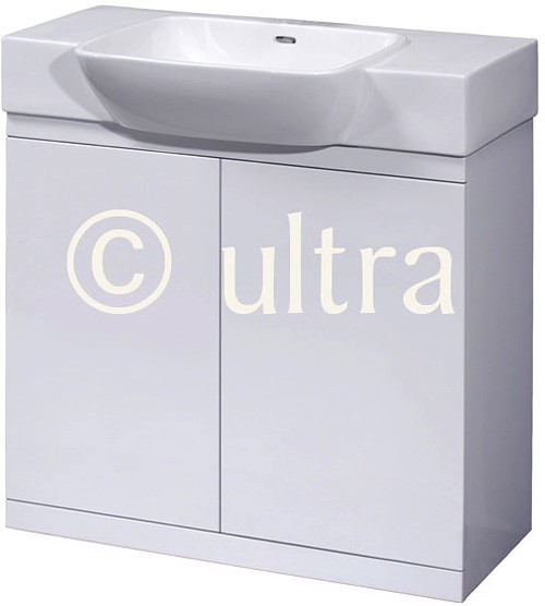 Larger image of Ultra Lux Vanity Unit With Ceramic Basin (White). 800x695x500mm.
