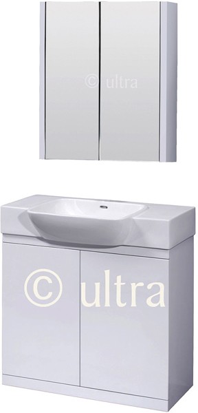 Larger image of Ultra Lux Bathroom Furniture Set (White).