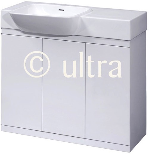 Larger image of Ultra Lux Vanity Unit With Ceramic Basin (White). 900x695x500mm.