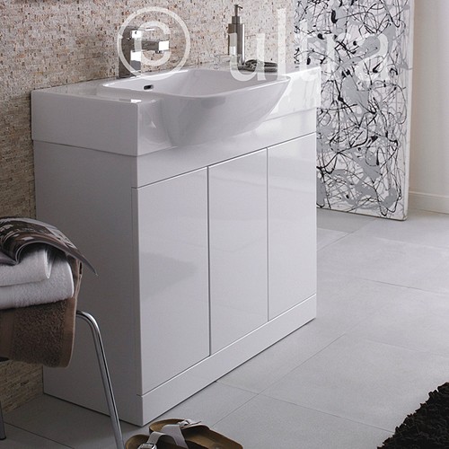 Example image of Ultra Lux Vanity Unit With Ceramic Basin (White). 900x695x500mm.