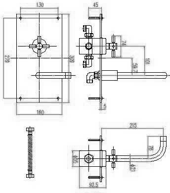 Technical image of Hudson Reed Tec Thermostatic Wall Mounted Sequential Basin Mixer.
