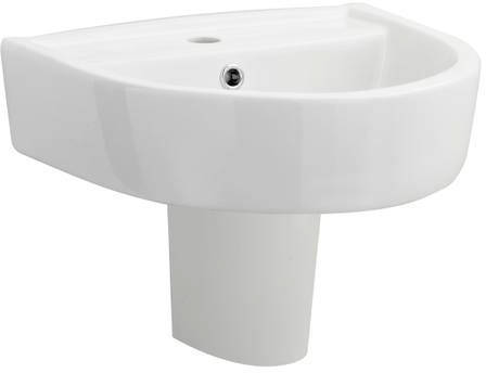 Example image of Premier Marlow Flush To Wall Toilet With 420mm Basin & Semi Pedestal.