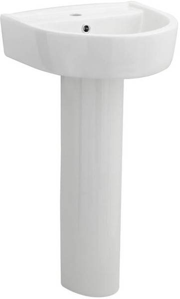 Example image of Premier Marlow Semi Flush Toilet With 420mm Basin & Full Pedestal.