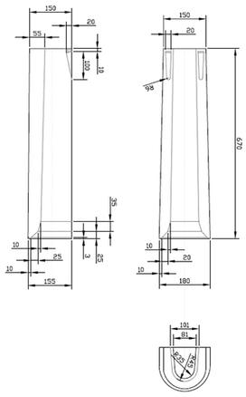 Technical image of Premier Ceramics Toilet With Luxury Seat, 420mm Basin & Pedestal.