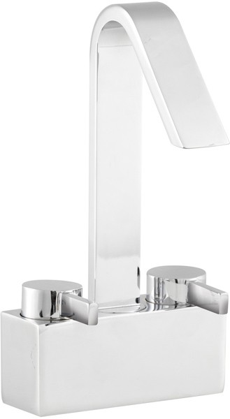 Larger image of Hudson Reed Clio Mono Basin Mixer with pop up waste and swivel spout.