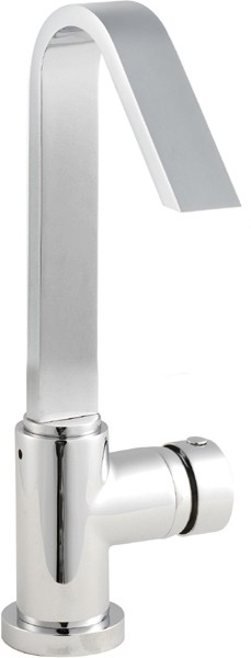 Larger image of Hudson Reed Clio Dis Side Action Single Lever Basin Mixer With Swivel Spout.
