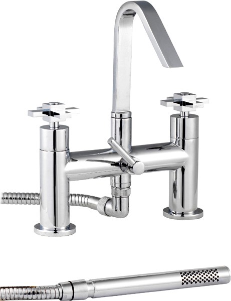 Larger image of Ultra Mantra Bath Shower Mixer Tap With Shower Kit & Swivel Spout.