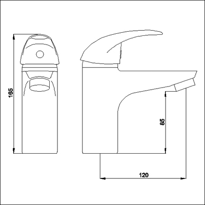 Technical image of Ultra Liscia Bath Filler (Single lever, 1 tap hole)