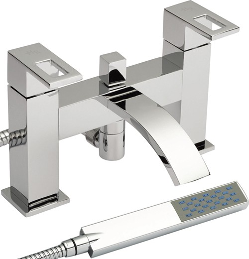 Larger image of Hudson Reed Motif Bath Shower Mixer Tap With Shower Kit (Chrome).