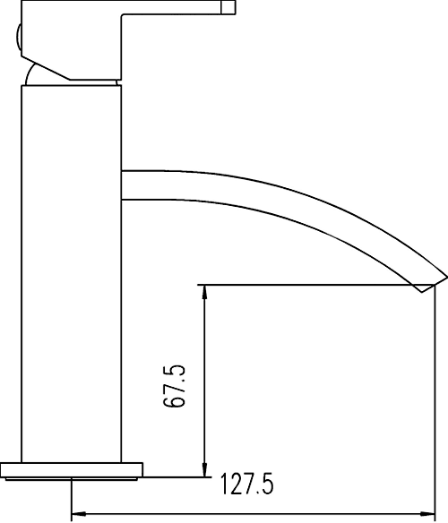 Technical image of Hudson Reed Motif Basin Tap With Push Button Waste (Chrome).