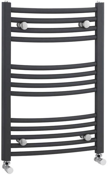Nuie Anthracite Crown Radiators Curved Ladder Towel Radiator (Anthracite). 700X500mm.