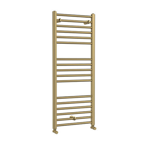 nuie Brushed Brass Straight Towel Radiator 1200 x 500mm - Image 4