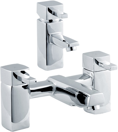 Larger image of Ultra Muse Basin Mixer & Bath Filler Tap Set (Chrome).