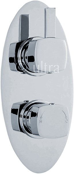 Larger image of Ultra Muse 3/4" Twin Concealed Thermostatic Shower Valve With Diverter.