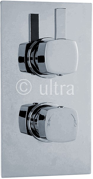 Larger image of Ultra Muse Twin Concealed Thermostatic Shower Valve (Chrome).