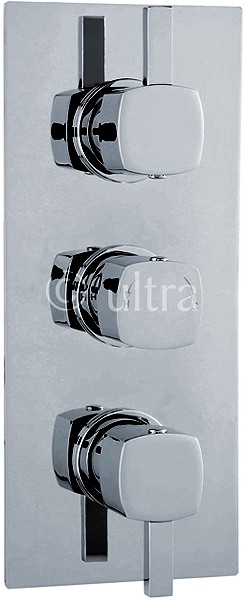 Larger image of Ultra Muse Triple Concealed Thermostatic Shower Valve (Chrome).