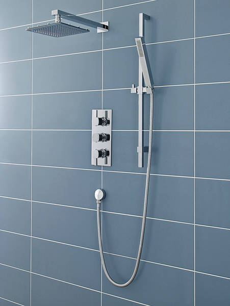 Larger image of Ultra Muse Muse Triple Thermostatic Shower Valve, Head & Slide Rail Kit.