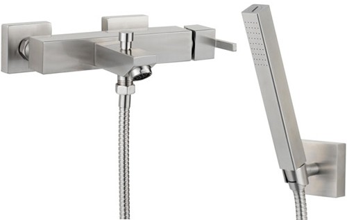 Larger image of Hudson Reed Xtreme Wall Mounted Stainless Steel Bath Shower Mixer.