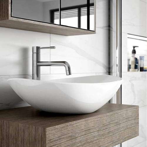 Hudson Reed White Vessels Countertop Basin 615Mm (No Overflow).