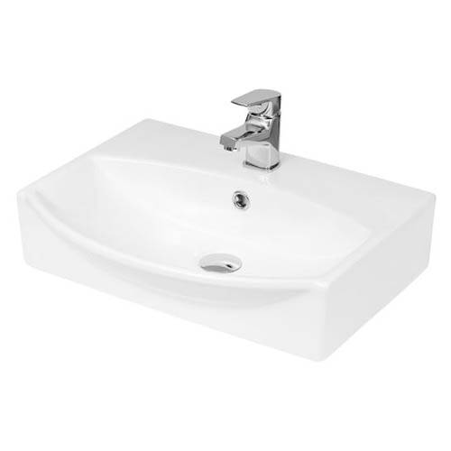 Hudson Reed White Vessels Wall Hung Basin With Overflow (500Mm).