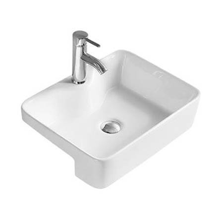 Hudson Reed White Vessels Semi Recessed Basin 480Mm (No Overflow).